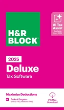 New H&R Block Tax Software Deluxe 2025 PC/Mac [Activate Code]