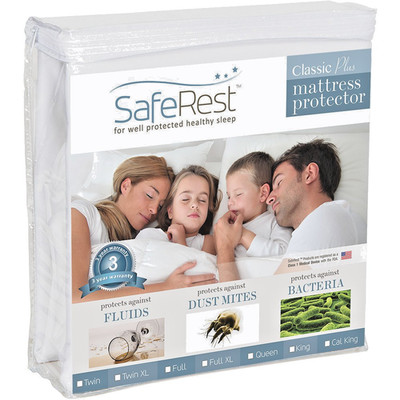 SafeRest Mattress Protector Twin XL Waterproof Bed Cover Dorm College Apartment