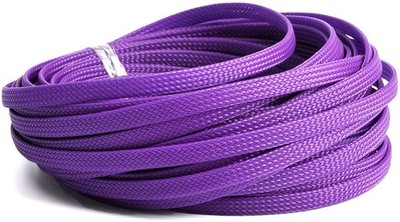 32ft Expandable Braided Sleeving - Protect Cables from Chewing - Purple