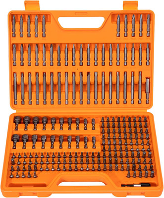 208-Piece Professional Screwdriver Bit Set 1/4'' Hex Shank Chrome Vanadium Ste...
