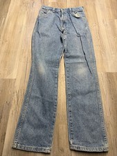 Vintage Wrangler Boys 16 Reg Jeans USA Made 80s Straight Leg Light Wash Denim