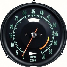 1968-71 Chevrolet Corvette Tachometer 6000 Red Line Green Markings 1968-71 Chevrolet Corvette Tachometer 6000 Red Line Green Markings