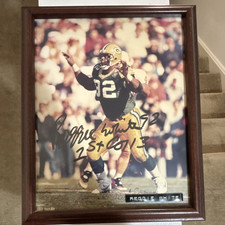 Autograph Reggie White Wood Picture Frame w/ Photo