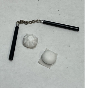 Pullip/Taeyang Doll Black Foam Nunchucks with Chain Martial Arts Training Sticks
