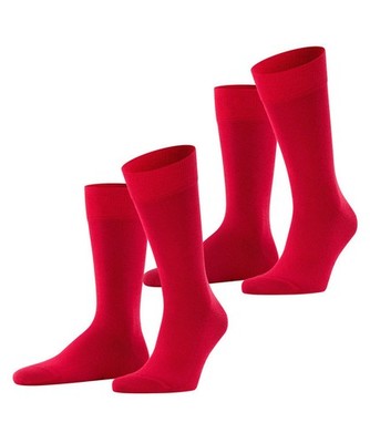 FALKE Happy Herren Socken Strümpfe 2er Pack Rot 39-42 Business *Neu*
