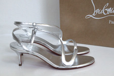 sz 105  41 Christian Louboutin Silver Leather...