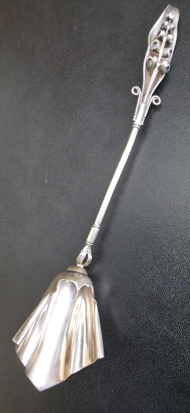 Lily of the Valley by Wood & Hughes Sterling Silver Cream / Sauce Ladle - 8 Inch