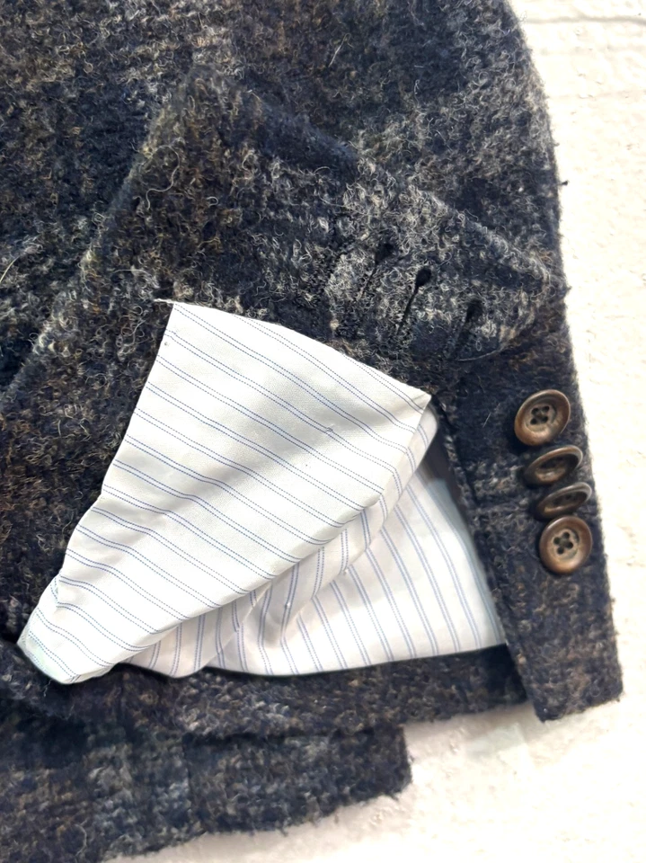 Chaqueta Blazer Penguin Munsingwear 44L Tweed Abrigo Deportivo Azul Marrón Cuadros Orlan Foto 3 de 4