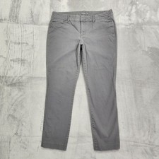 Old Navy Pants Womens 10 Gray Pixie Chino Slim Ankle Stretch Twill Office Casual