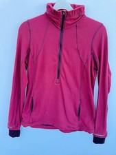 Lululemon Rest Less 1/4 Zip Running Top Maroon Striped Pullover - UK 10