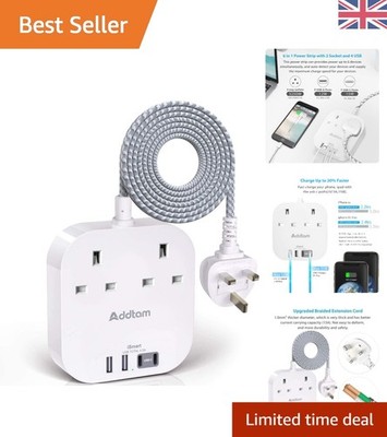 Stilvolle und sichere Steckdosenleiste mit 2-fach Steckdosen & 4 USB-Anschlüssen für moderne Häuser