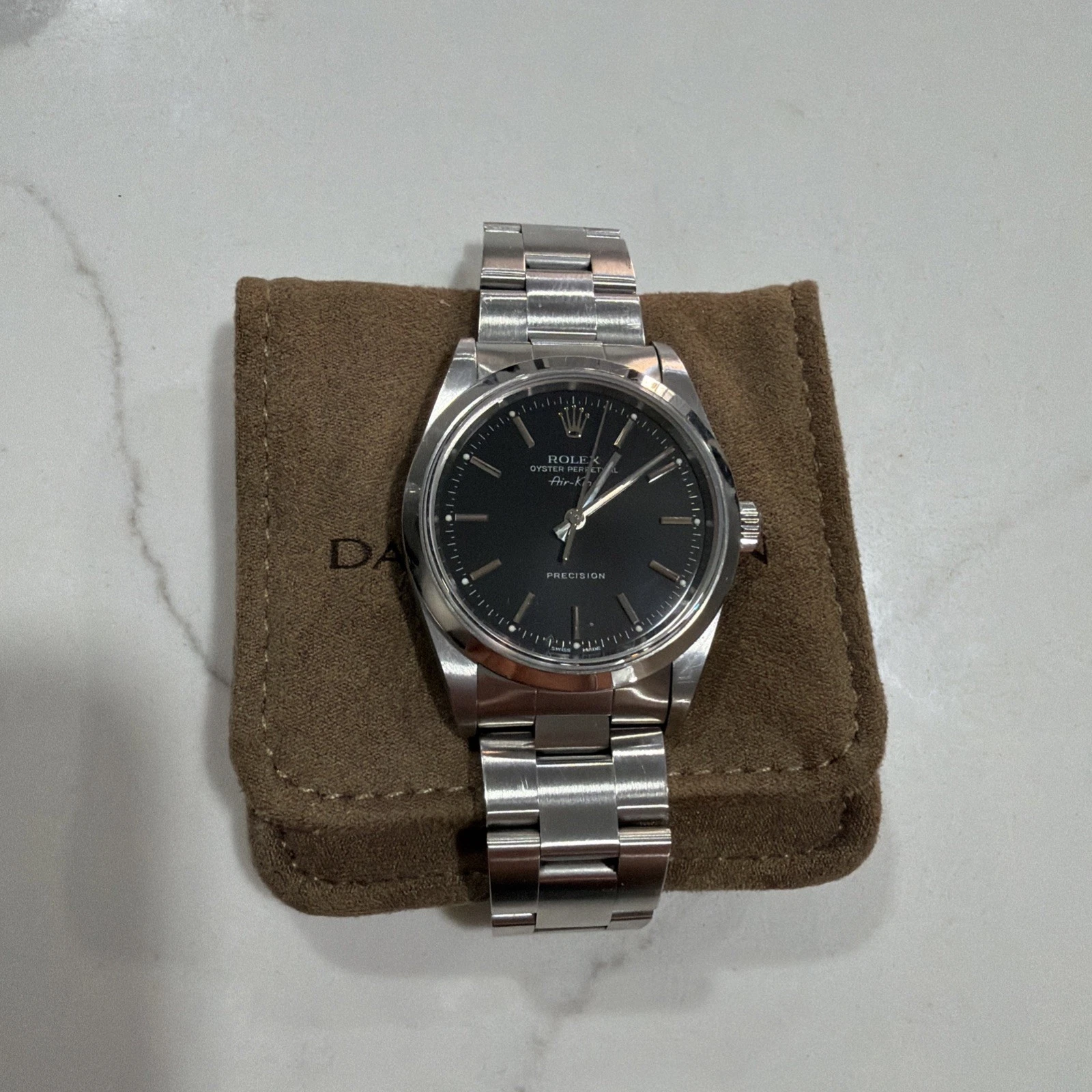 Rolex Air-King 14000 Silver Oyster Bracelet Silver Smooth Bezel 34mm