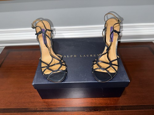 NUEVO EN CAJA, SANDALIAS DE TACÓN ALTO RALPH LAUREN PURPLE LABEL, DISEÑADOR PARA MUJER Talla: 7,5 - Imagen 2 de 16