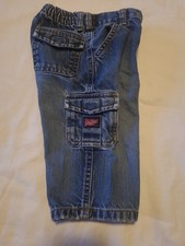 Vtg 02' Baby Gap Cargo Jeans Toddler Boys 12 18 Months Utility Blue Denim Worn