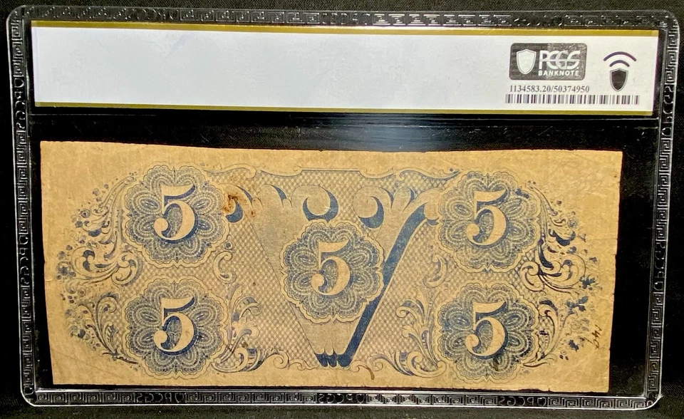 T-26 $10 1861 Confederate States Civil War Obsolete Banknote Currency, PCGS VF25 - Image 2 of 4
