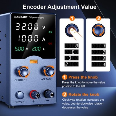DC Power Supply Adjustable 0-32V 0-5A Lab Variable Programmable Power Sources