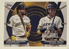 2025 Topps Dynamic Duos #DD18 Jackson Chourio/Christian Yelich Milwaukee Brewers
