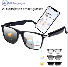 AI Translation Smart Glasses Bluetooth Sunglasses 164 Languages