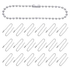 50 Pcs Stainless Steel Beaded Chain Ball with Connector for Jewelry Making