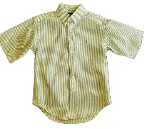 Ralph Lauren Linen Long Sleeve Shirt & Cotton Short Sleeve Seersucker Youth 8/10 - Picture 8 of 13