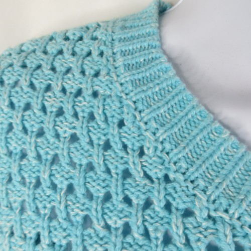 Stylus Sweater Size L Blue Open Knit Long Sleeve Cotton Blend Pullover - Bild 6 von 12