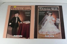 Wedding Crochet Pattern Booklets Victorian Bride & Groom 16" Dolls Fibre Craft