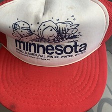 1983 Minnesota Spring Sumer Fall Winter Winter Winter Made In USA Red Trucker