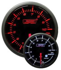 Prosport Premium Metric Oil Pressure Gauge-peak Warning Amberwhite 52mm