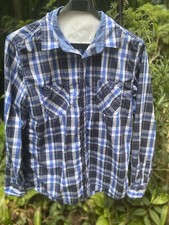 Weatherproof Men's Long Sleeve Woven Shirt - Size: L/G - Vintage Blue Plaid