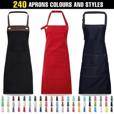 PREMIER Plain Kitchen Apron Women Waterproof Cooking Chef Barista BBQ Party Craft Baking