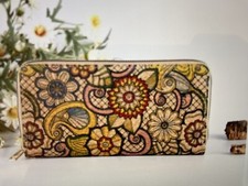 NIP Bohemian Colorful Print 4 Wallet/Clutch Women  s Zip Closure New In Package