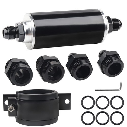 10 Micron Inline Fuel Filter w/ 6AN 8AN 10AN Adapter Fitting An8