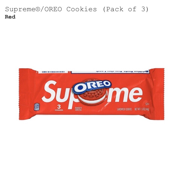 菓子 OREO Supreme Oreo! 7Pack! (3 Pcs/ Pack!) Supreme x Oreo Cookies - 1 Pack (3 Cookies each) Confirmed