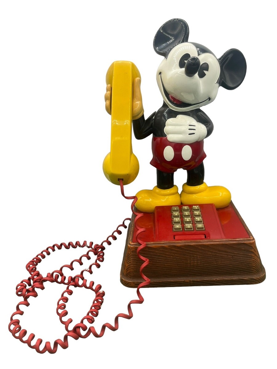 Vintage 1976 The Mickey Mouse Phone Push Button Landline Telephone
