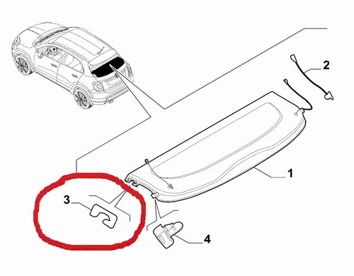 COPPIA FERMO GANCIO DX e SX PER MENSOLA POSTERIORE FIAT 500X, 6000626594 IN ABS - Imagen 3 de 6
