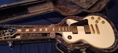 Epiphone Guitar, Les Paul Custom Pro Alpine White, Custom Leather