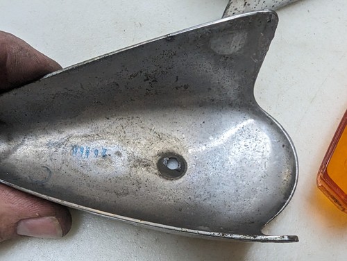 Vintage VW Light Exterior Turn Signal Parking Amber OEM LOT Germany Hella Chrome - Picture 3 of 16