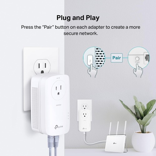 TP-LINK TL-PA9020P AV2000 2-Port Gigabit Passthrough Power Adapter Noise Filteri - 第 8/10 張圖片
