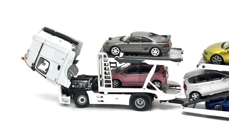 1:64 メルセデス・アクトロス ダブルデッキ輸送トレーラー 合金