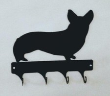 Corgi 4 Hook Leash or Key Holder Black Wrought Iron Look Made in USA