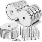 Powerful Neodymium Cup Magnets 110 lbs Hold Pack of 4 or 8 with Stainless Screws