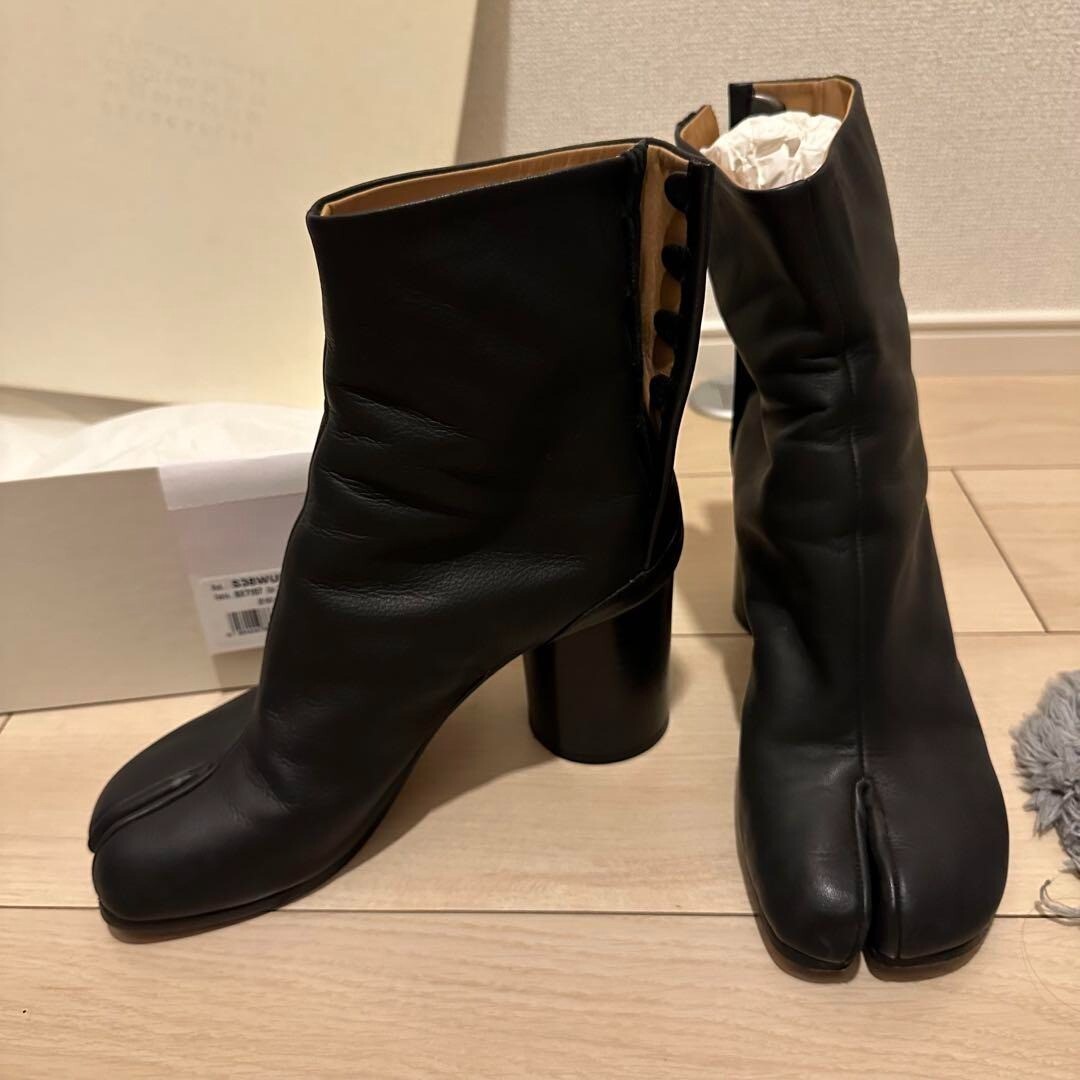 Maison Margiela Tabi Boots 20AW Black Leather Split Toe Ankle