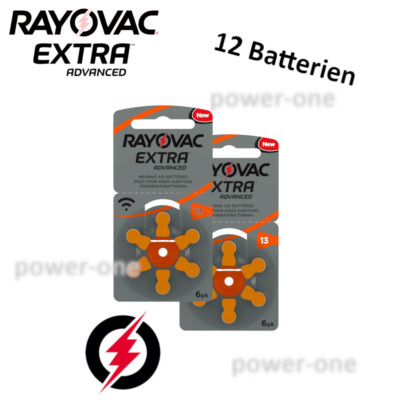 12 x Hörgerätebatterien Typ 13 Rayovac Extra Advanced 7,9 x 5,4 mm