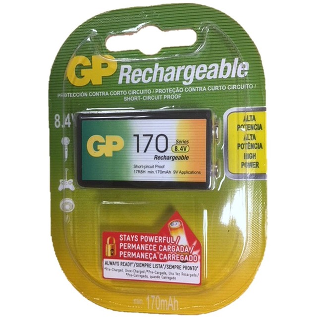 GP 9V (8.4) Nimh 170mAh Rechargeable Battery eBay