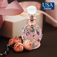 15ML Ladies Empty Perfume Bottle Round Refillable Vintage Antique Rose Gold USA