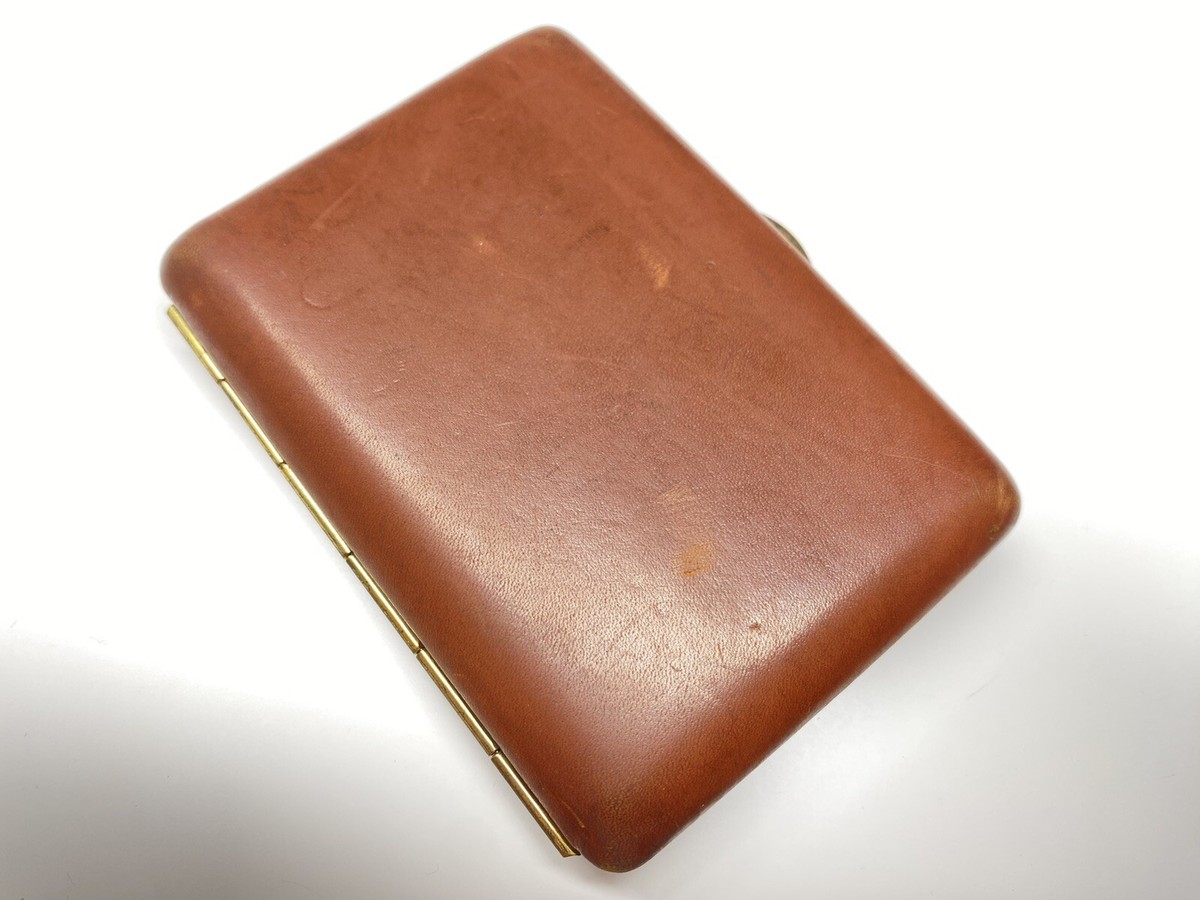 rare dunhill cigarette/cigarillo genuine leather brown small