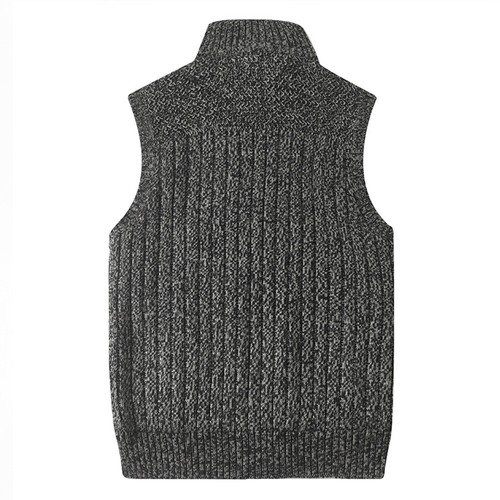 Mens Winter Warm Knitted Waistcoat Fleece Wool Lined Vest Jacket Gilet Soft Tops - Picture 6 of 11