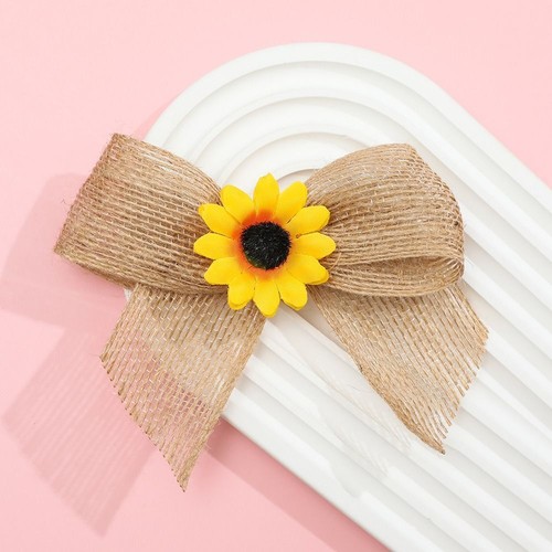 Linen Sunflower Linen Bow For Christmas Decoration - Picture 9 of 10