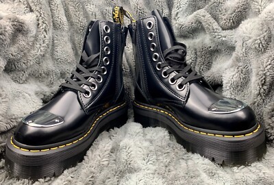 靴 Dr.Martens Jadon Alt Black Buttero BLACK Jadon Alt Black Buttero 8 Eye Platform Boot — Downes