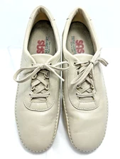 SAS Womens Traveler Athletic Lace Up Shoes Size 9.5S Bone Color Leather #U